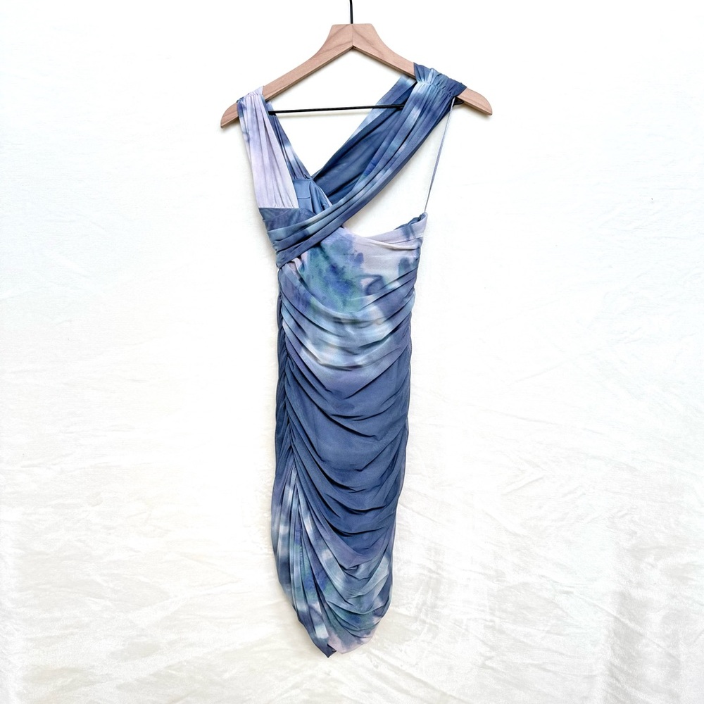 Zara Asymmetrical Printed Tulle Dress - Picture 12 of 13